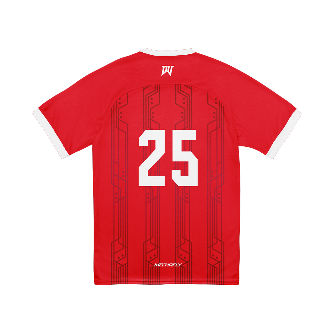 Mechafly飛翔款-兒童足球服（整套） 紅x白
