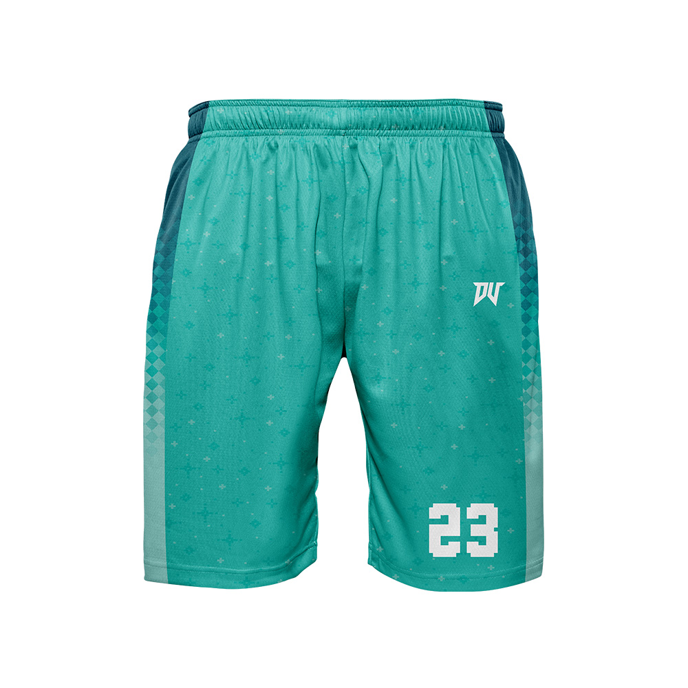 兒童青年籃球服-數位新星(昇華雙面)(整套) 湖水綠白