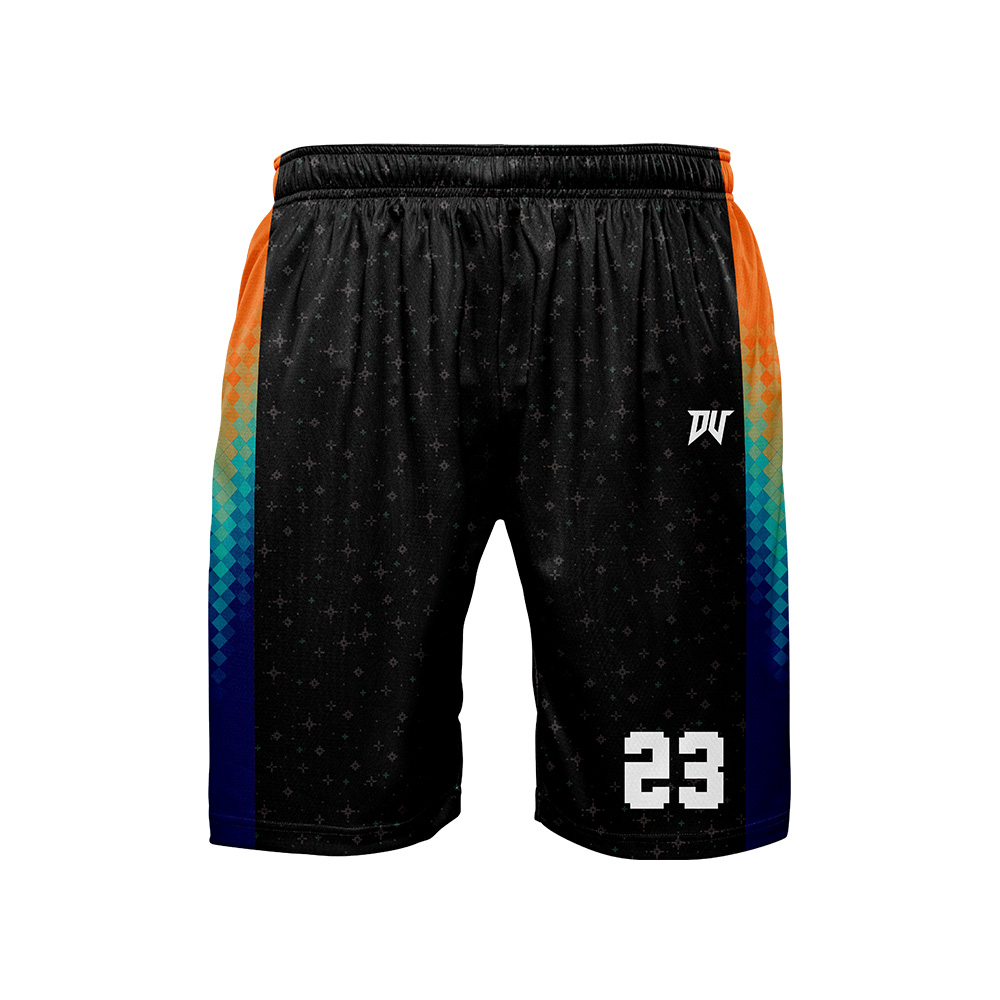 兒童青年籃球服-數位新星(昇華雙面)(整套) 黑橘白