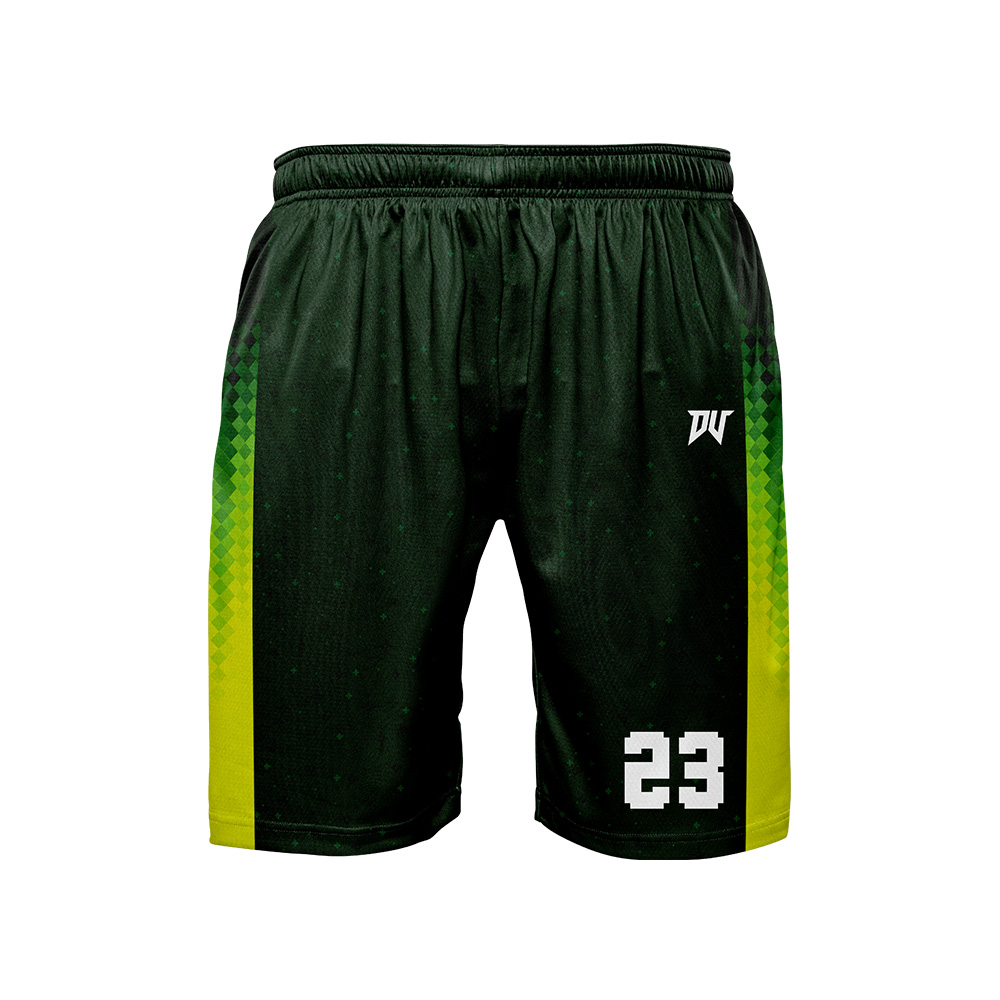 兒童青年籃球服-數位新星(昇華雙面)(整套) 深綠黃