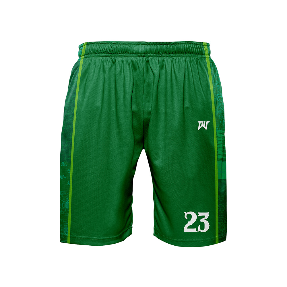 兒童青年籃球服-變形蟲圖騰(昇華雙面)(整套) 綠白