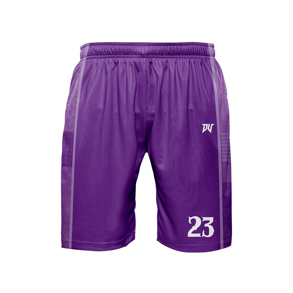 兒童青年籃球服-變形蟲圖騰(昇華雙面)(整套) 紫白